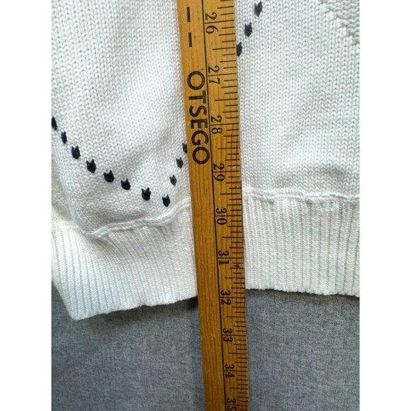 Vintage Nautica Mens Preppy Nautical Knit Sweater XXL White Argyle - Picture 4 of 12